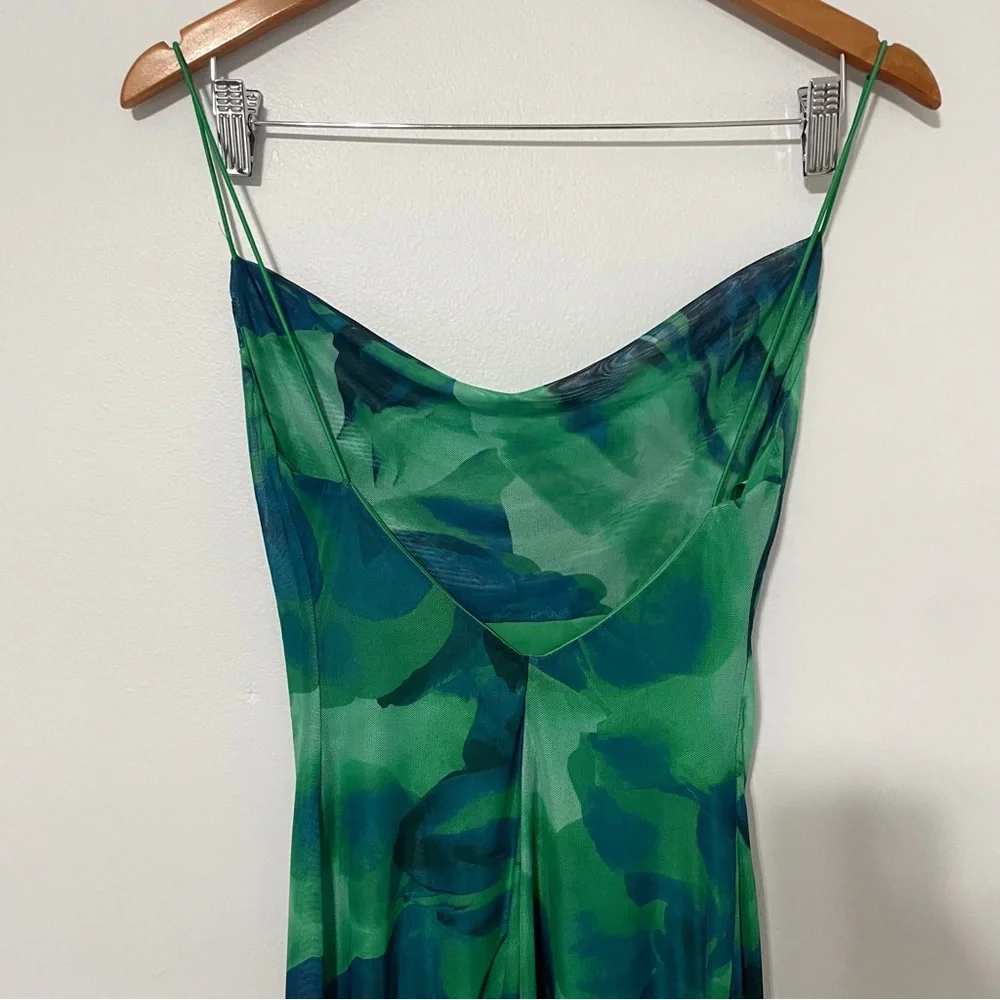 Runaway the Label • green floral kapri slip dress sz XS - Picture 8 of 10